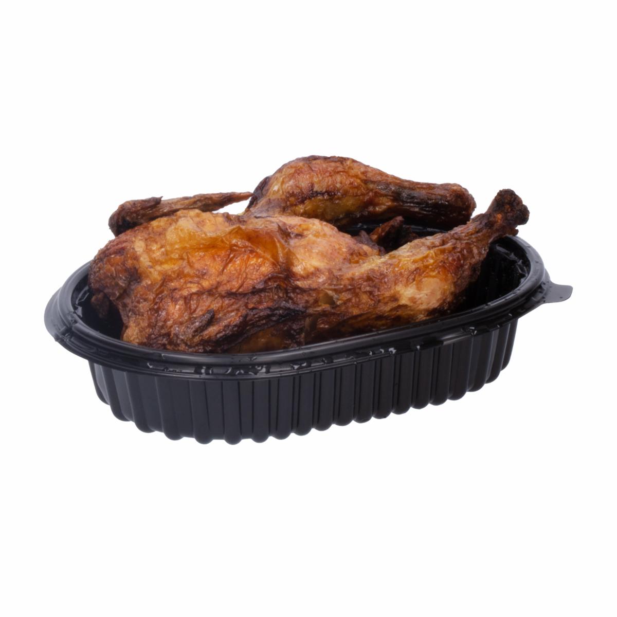 BANDEJA DOBLE CLEAR CP-754 BASE NEGRA P/ POLLO HORNEADO 200/1