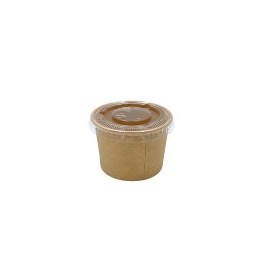 Salseras kraft con tapa