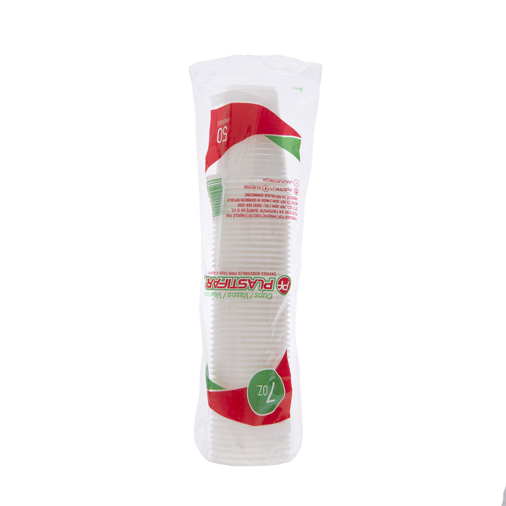 CAJA DE VASO PLASTICO 7 ONZA 50/50