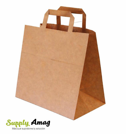 Fundas Kraft 25c con asas 50Unidades