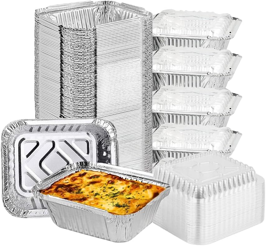 Bandejas de aluminio 1 LB con tapas