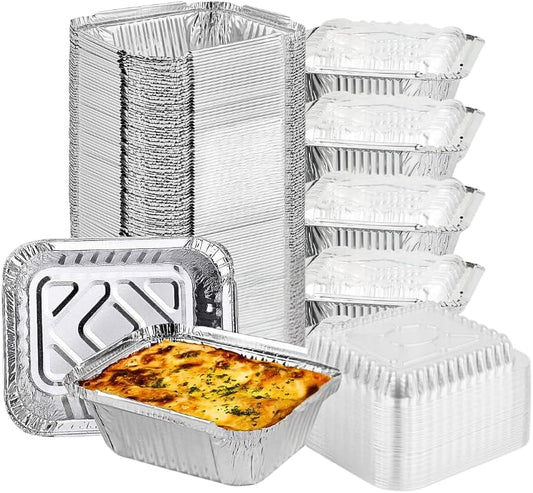 Bandejas de aluminio 1 LB con tapas