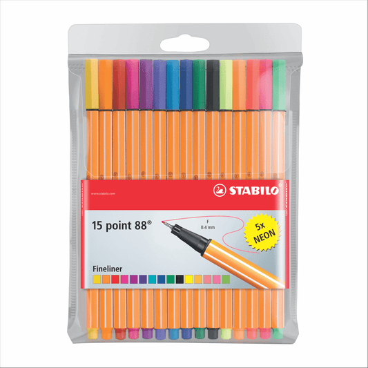 Fine Pen Stabilo Point 88 Estuche x 15 Unidades Colores Surtidos 8815-1