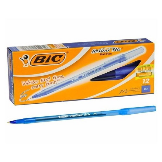 BOLIGRAFO BIC ROUND STICK 12/1 AZUL